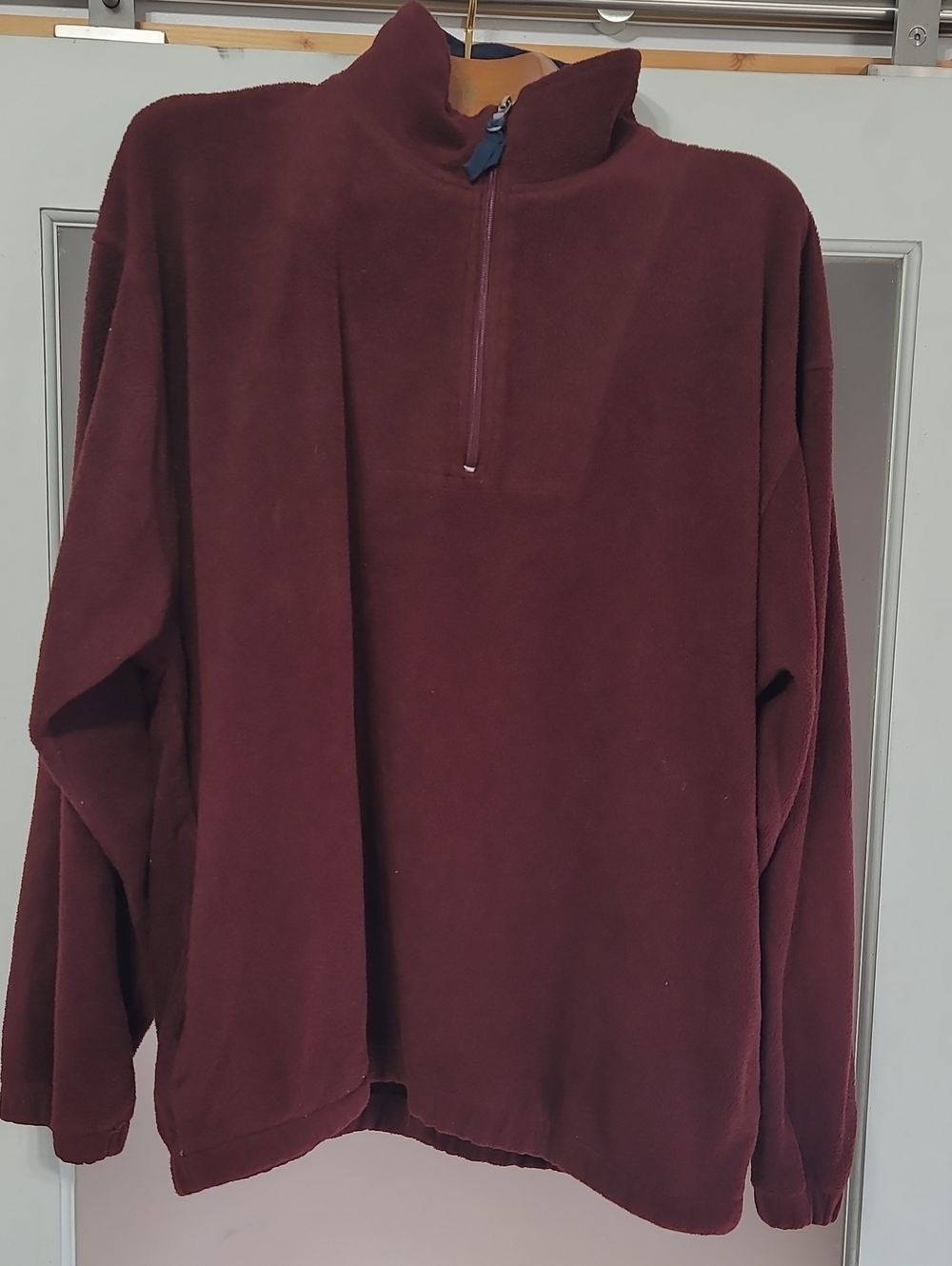 TRULY Men's Zip-Up Fleece Pullover - Burgundy TRULY XL